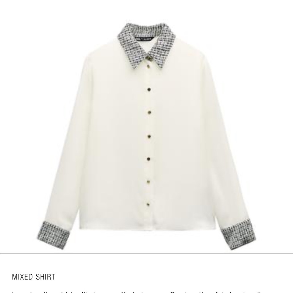 Mixed fabric women’s blouse , Chanel style